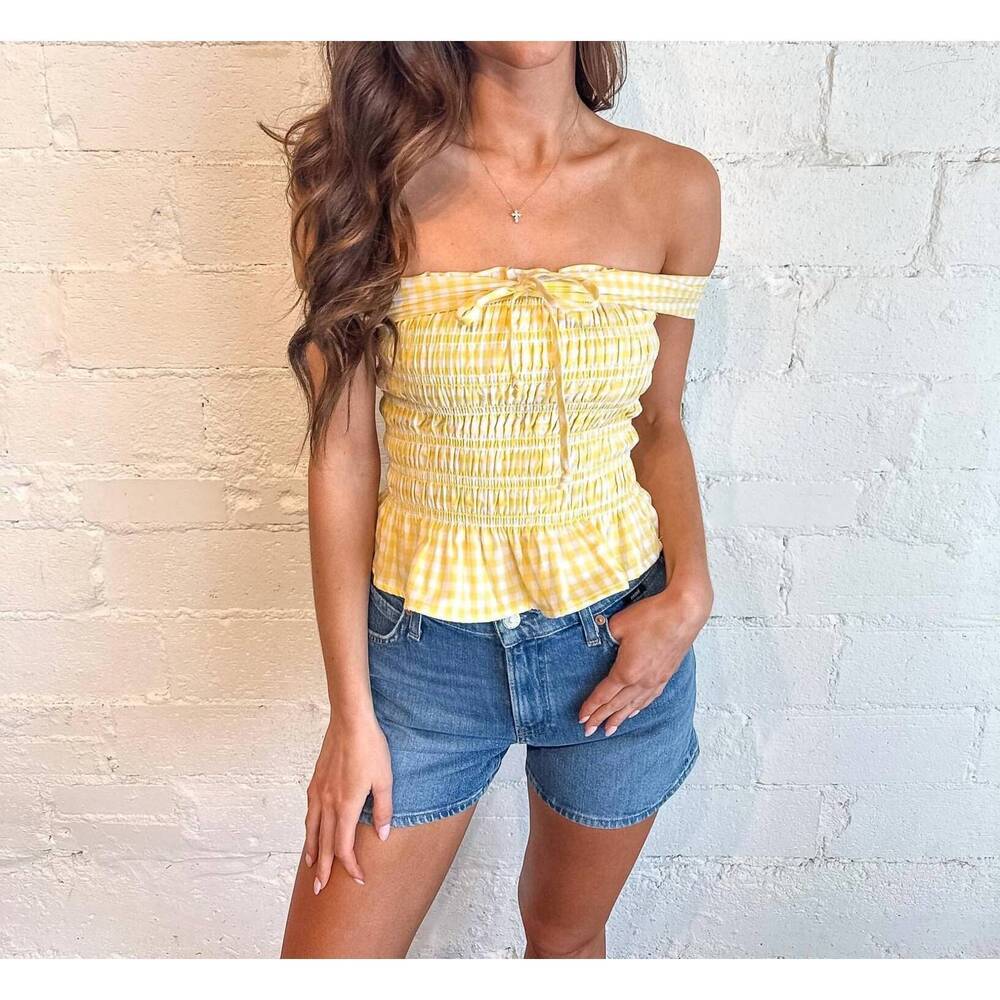 NEW SKY TO MOON summer date top in yellow